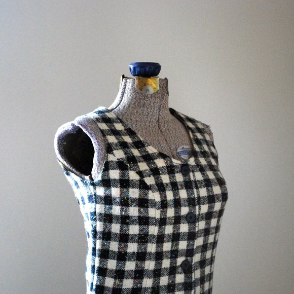 Black & White checkered Wool tweed jumper - Picture 5 of 12